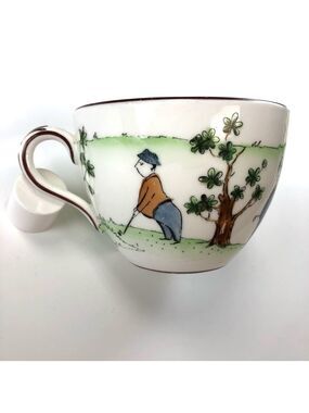 STAFFORDSHIRE Bone China Golf theme big tea cup